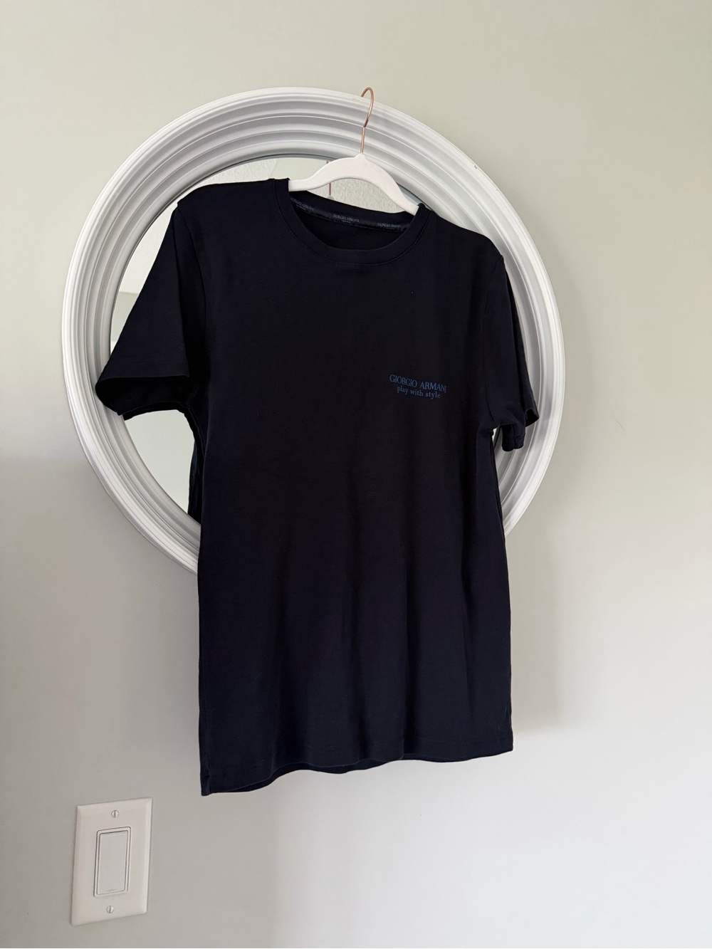 Giorgio Armani Black Short-Sleeve Logo Crewneck Tee